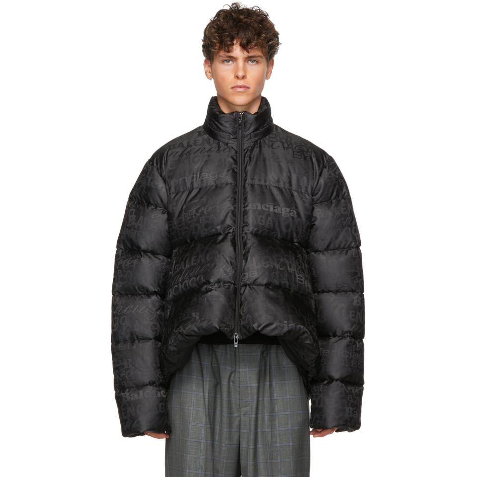 Balenciaga Black Quilted Technical Faille C-shape Jacket for Men - Lyst
