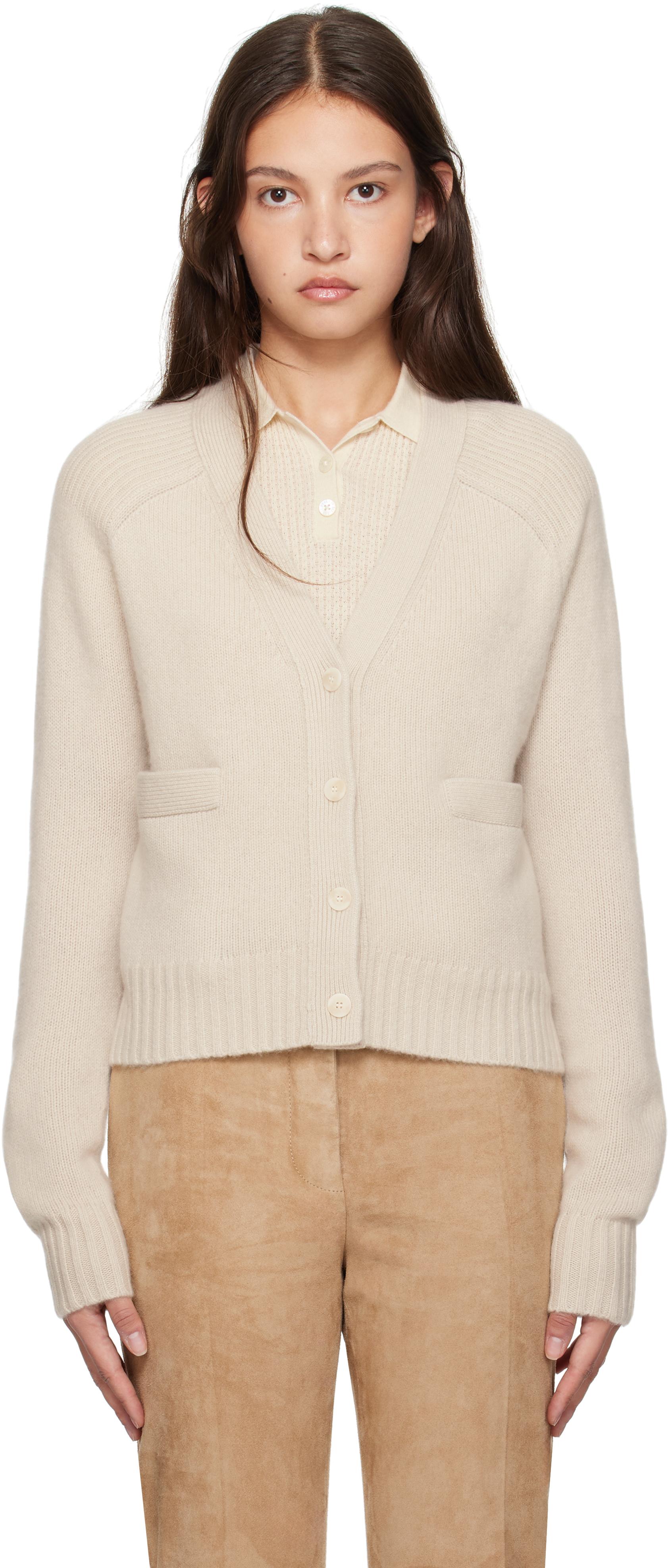 ジョゼフ／カシミヤ100% ボリューム袖Vネックカーディガン オフホワイト 白 レディース JOSEPH セーター & ニット | オンラインセールは最大76