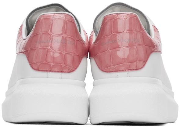 Alexander McQueen White & Pink Croc Oversized Sneakers | Lyst