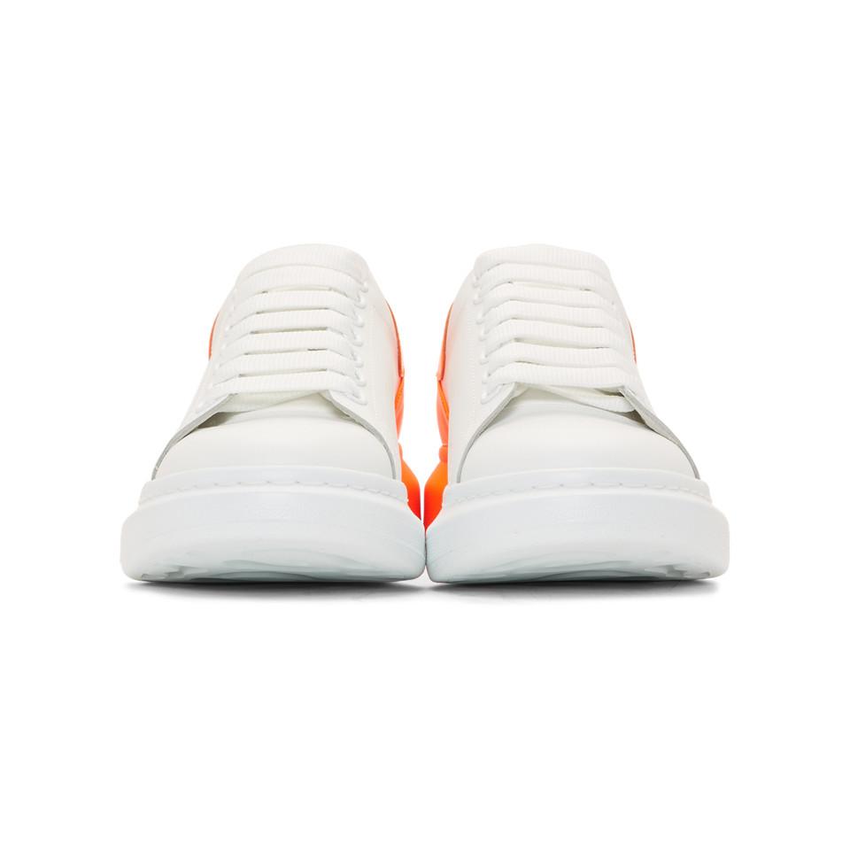 Alexander McQueen Oversized Sneakers in White & Luminous Orange