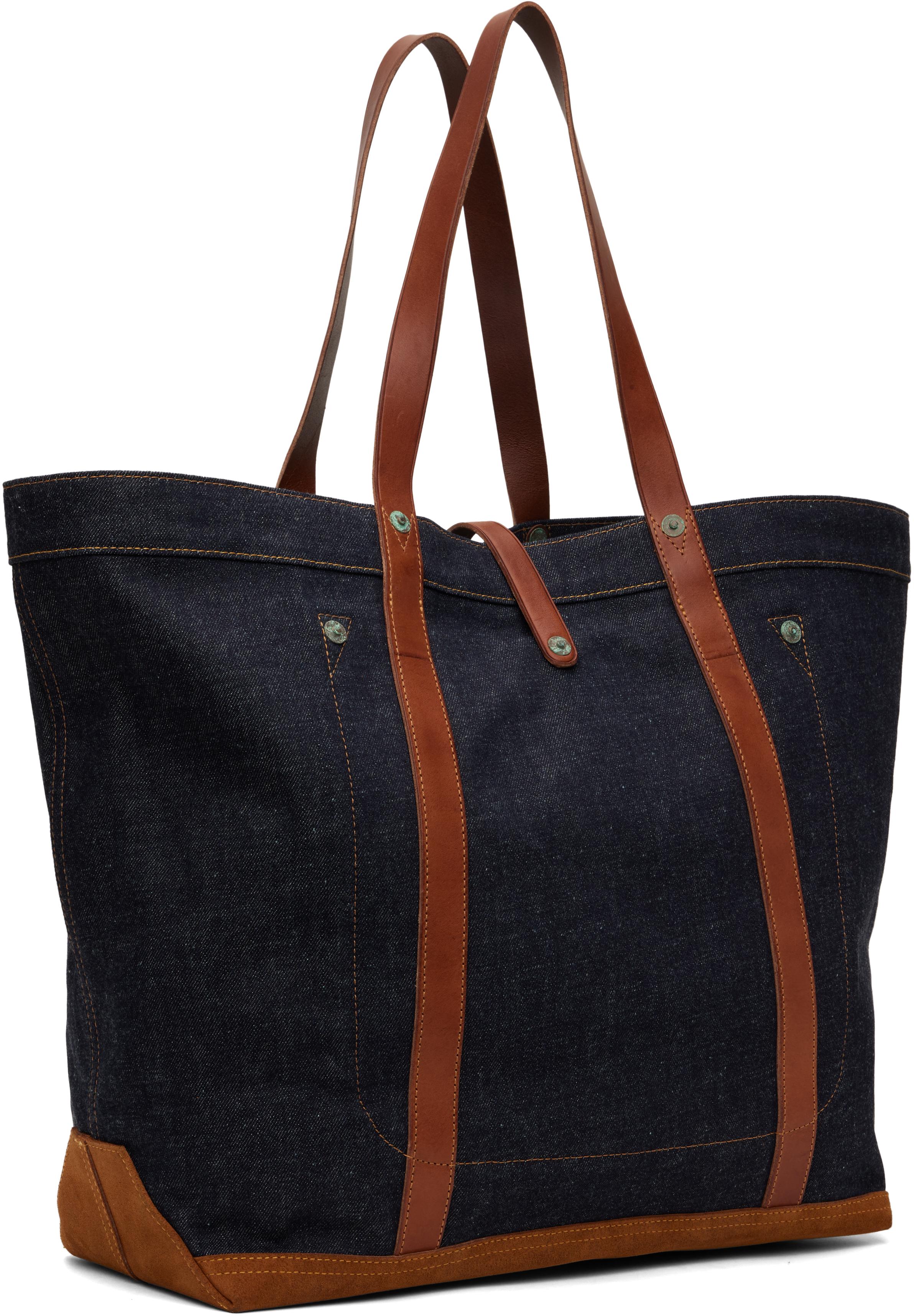 RRL Leather-Trim Denim Tote in Black for Men | Lyst Canada