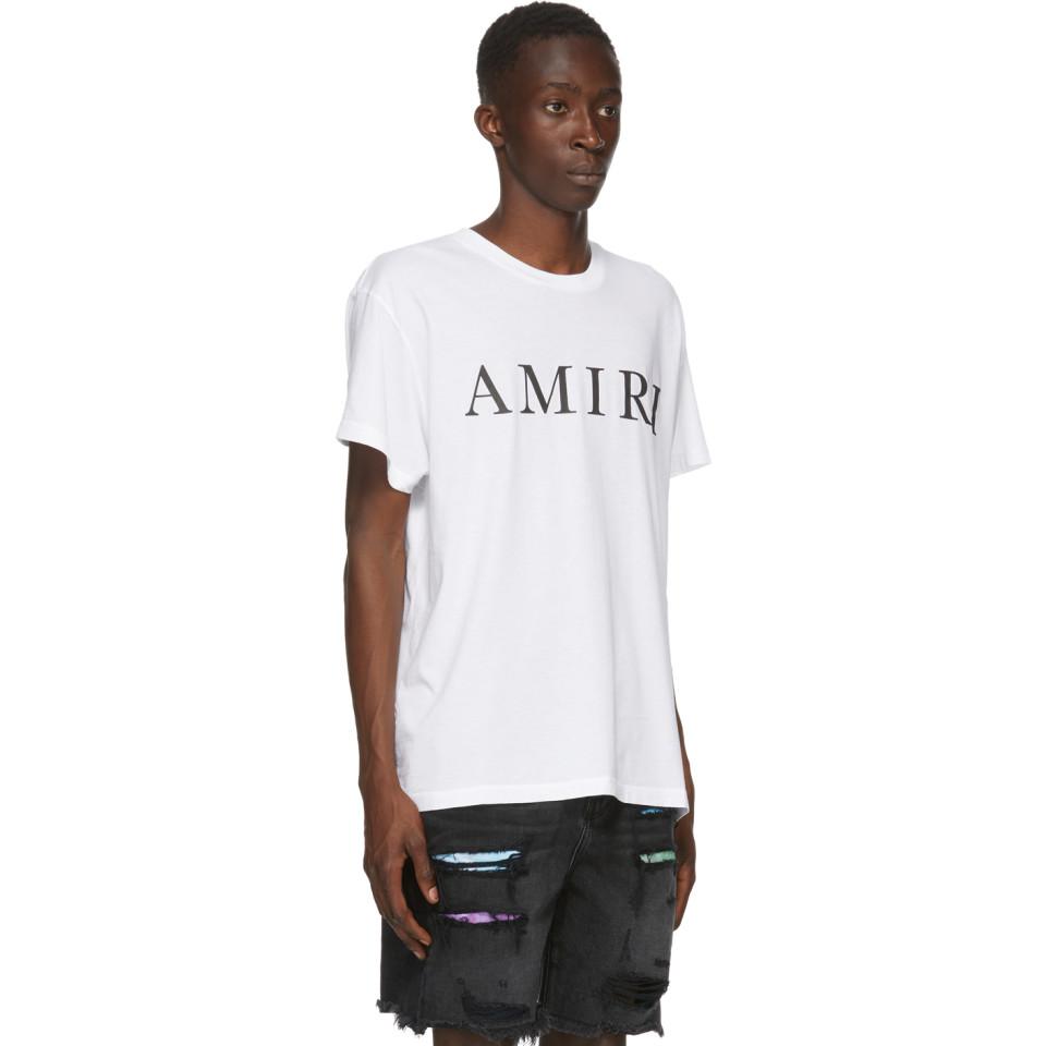 Amiri Cotton White Large Logo T-shirt for Men - Lyst