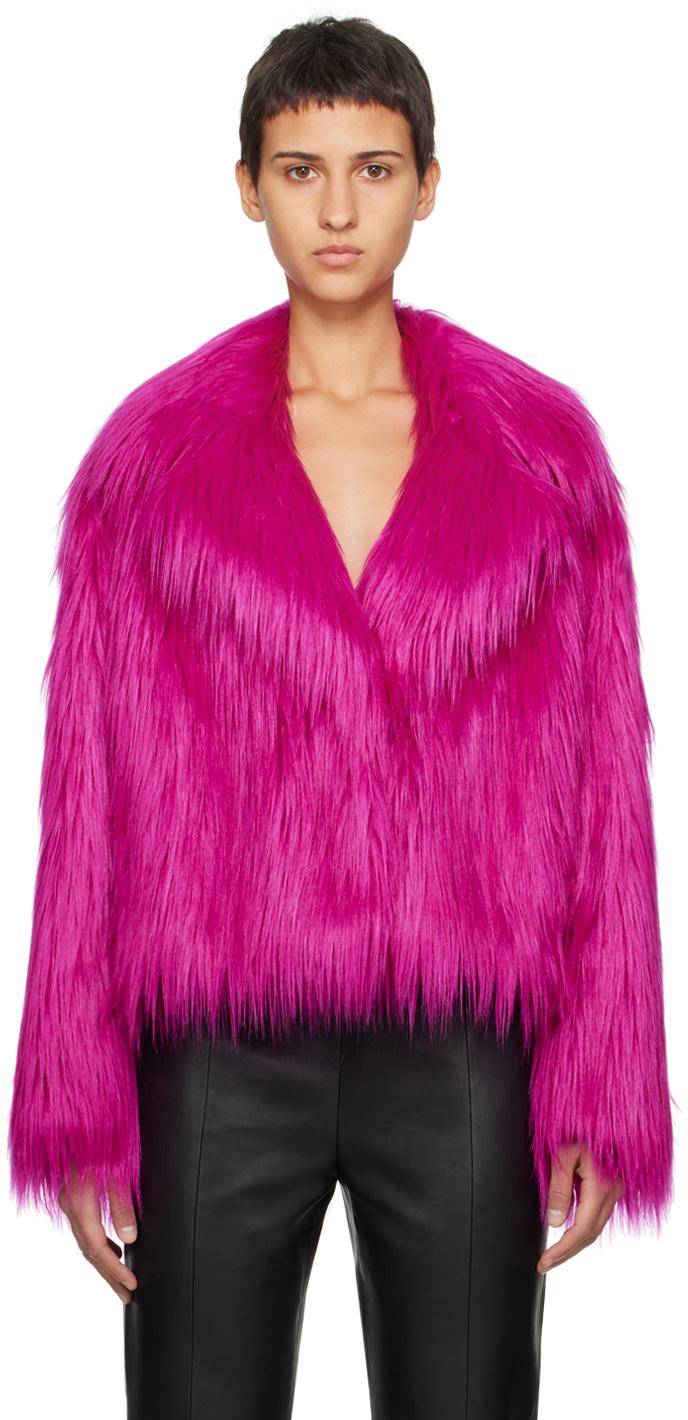Stand Studio Janet Faux fur Jacket in Pink Lyst