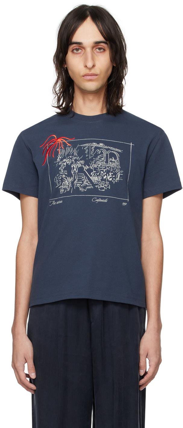 Balenciaga メンズ ブルー Offshore 長袖tシャツ Tシャツ Balenciaga メンズ ブルー Offshore 長袖tシャツ Tシャツ
