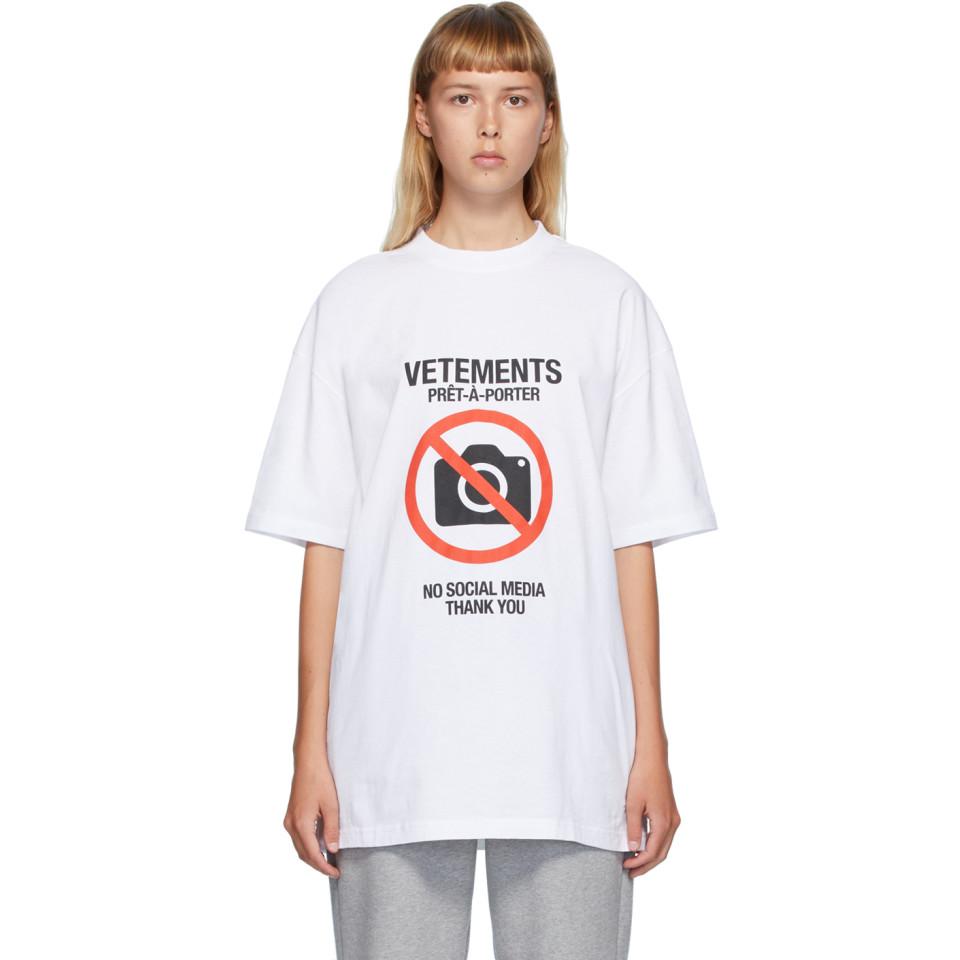 Vetements White Anti-social T-shirt