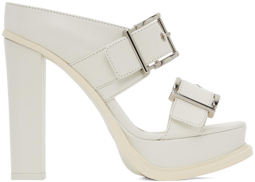 Alexander McQueen レディース ホワイト プラットフォーム バックル 