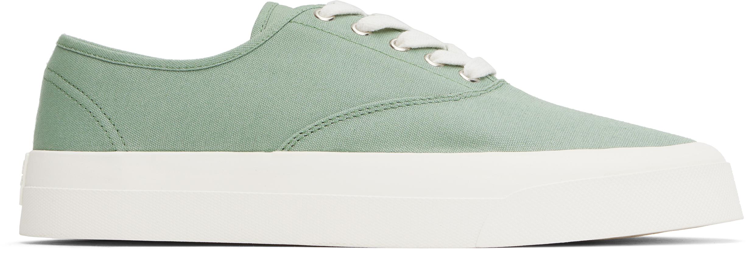 Maison Kitsuné Canvas Lace-Up Sneakers in Black for Men Lyst UK