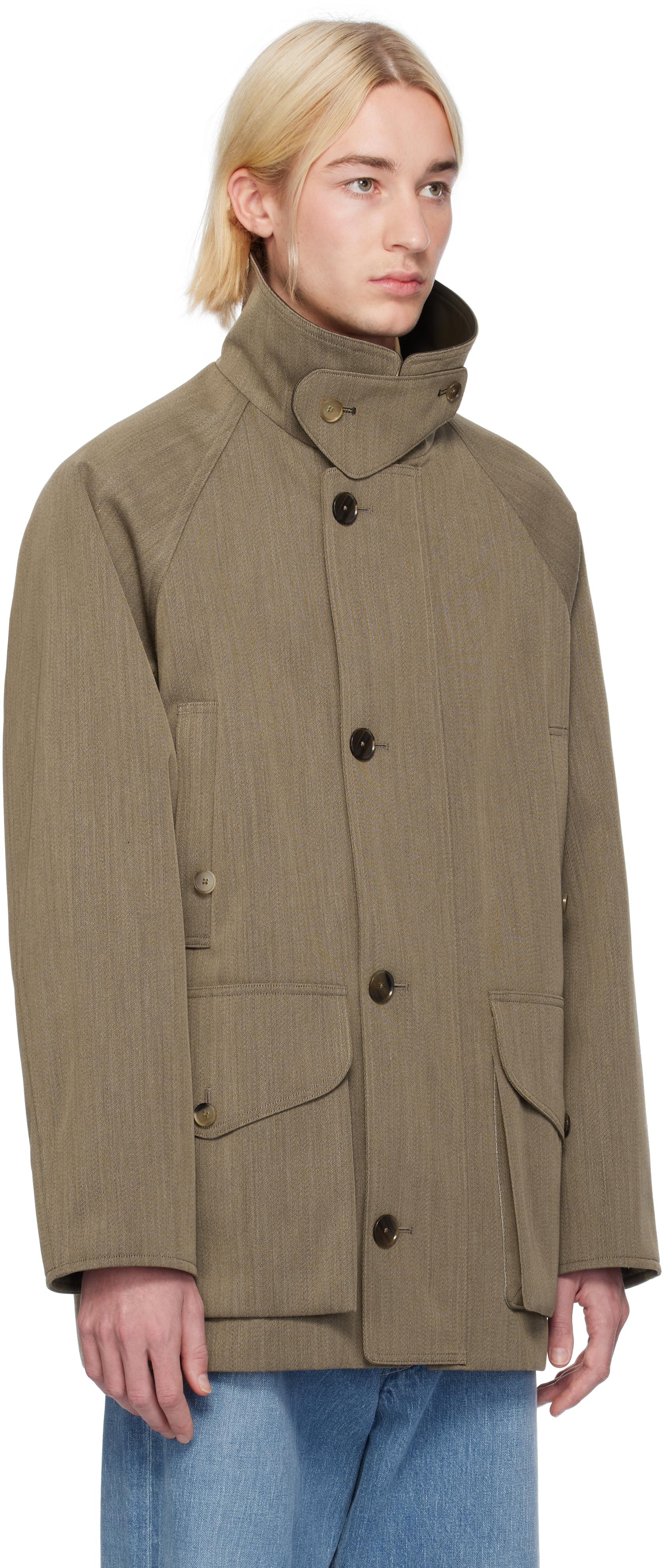 AURALEE Wool Cavalry Twill Laminate Hunting Jacket in Brown for 