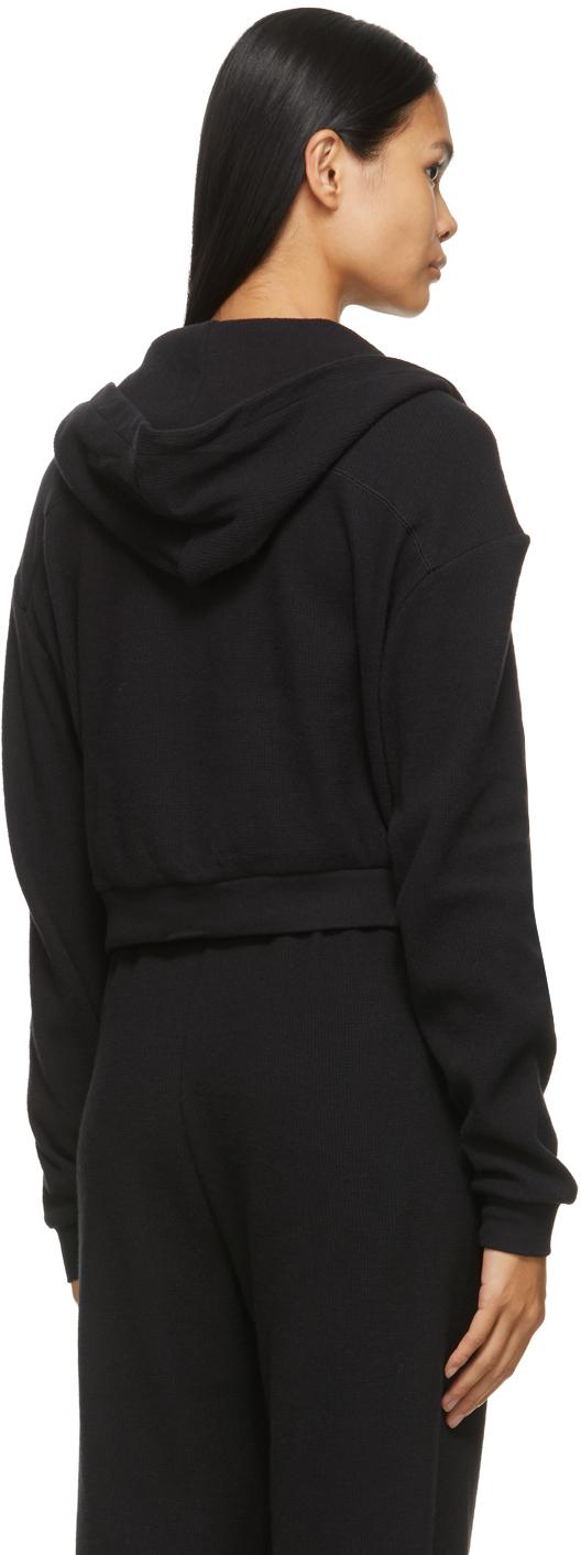 Skims Waffle Lounge Hoodie in Black | Lyst