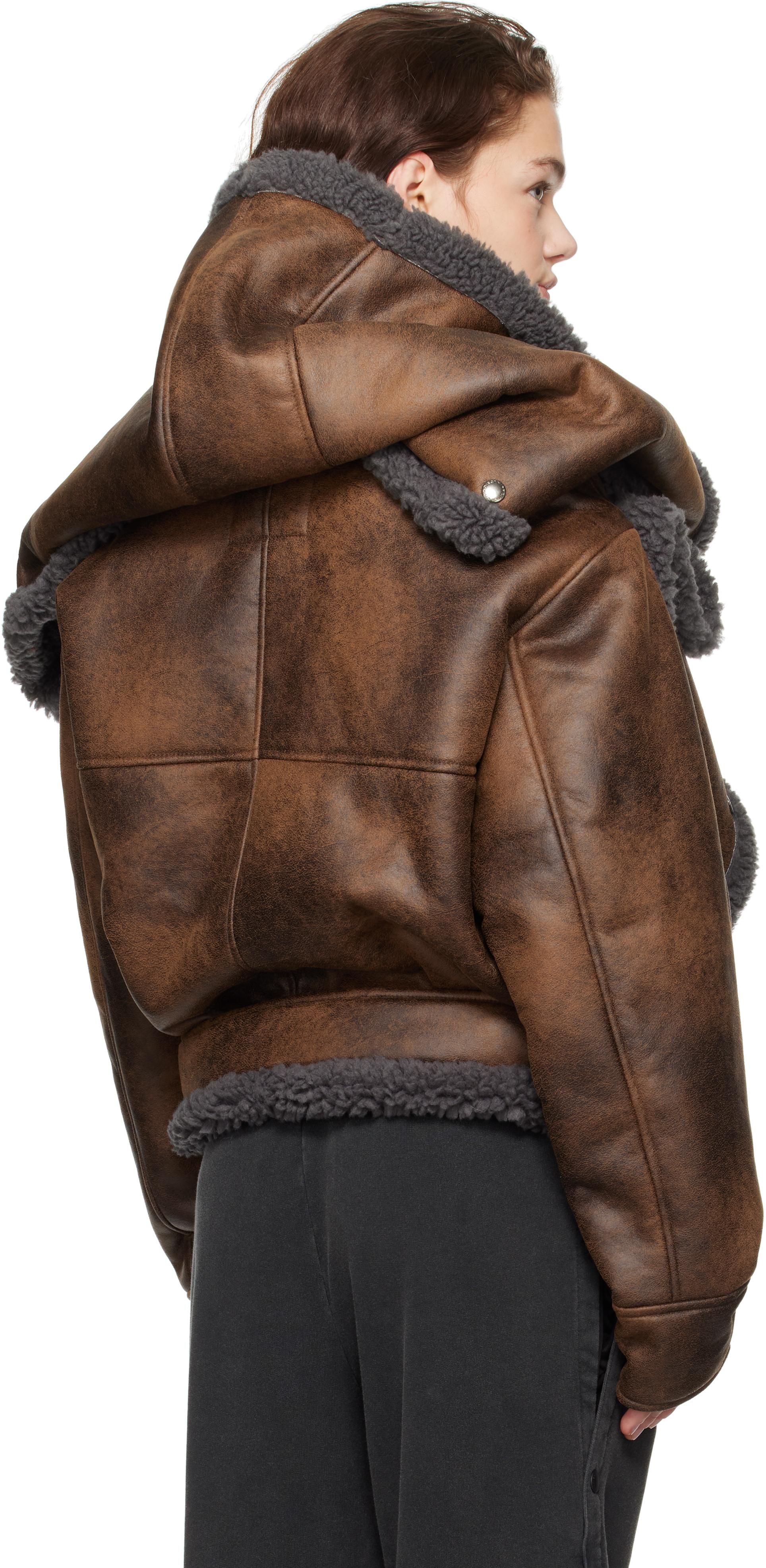 Y. Project Snap Off Panel Hood Aviator Faux-Shearling Jacket in 