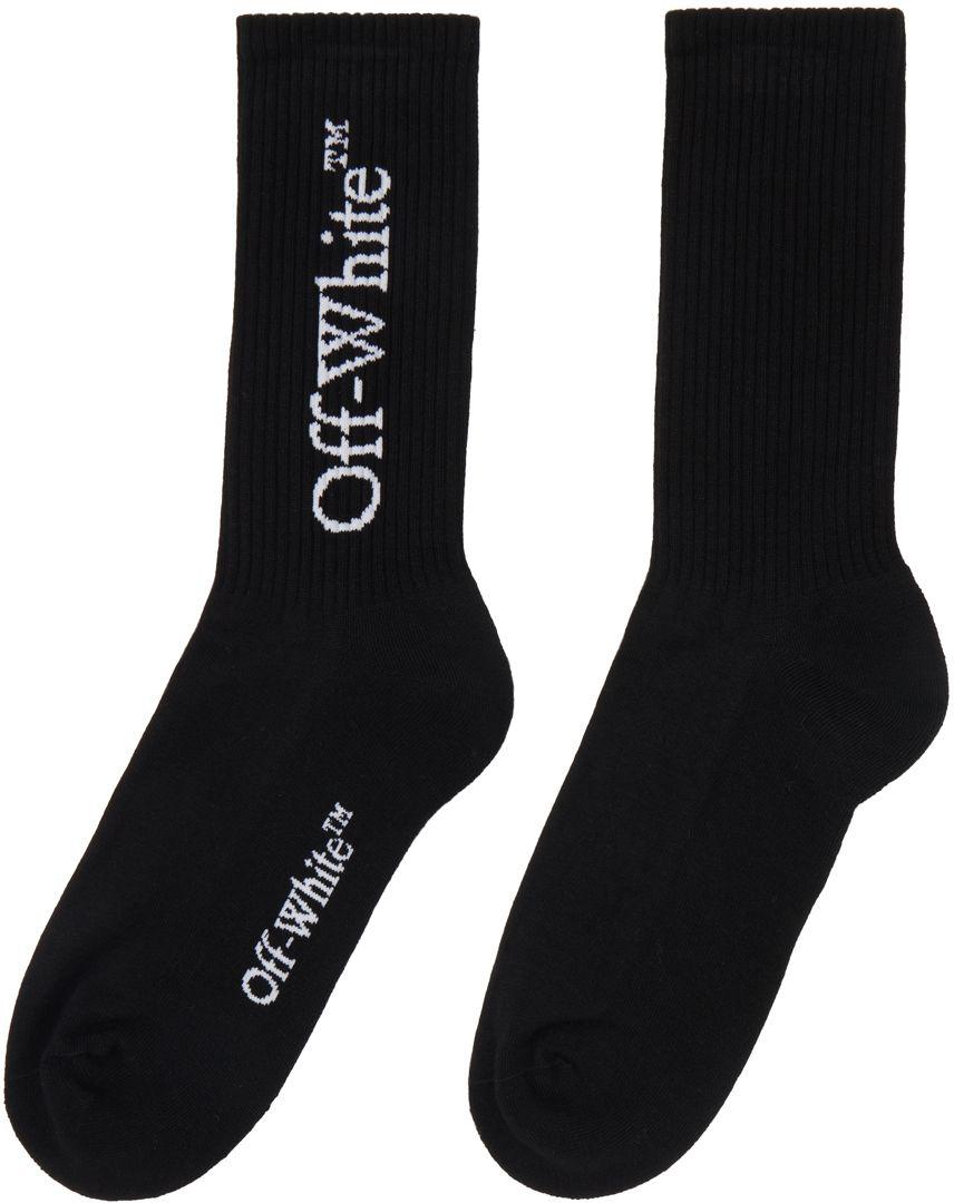 OFF-WHITE Diag Logo Intarsia Stretch Socks Black/White
