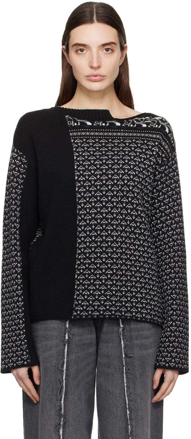 MM6 by Maison Martin Margiela レディース ブラック パネル セーター  