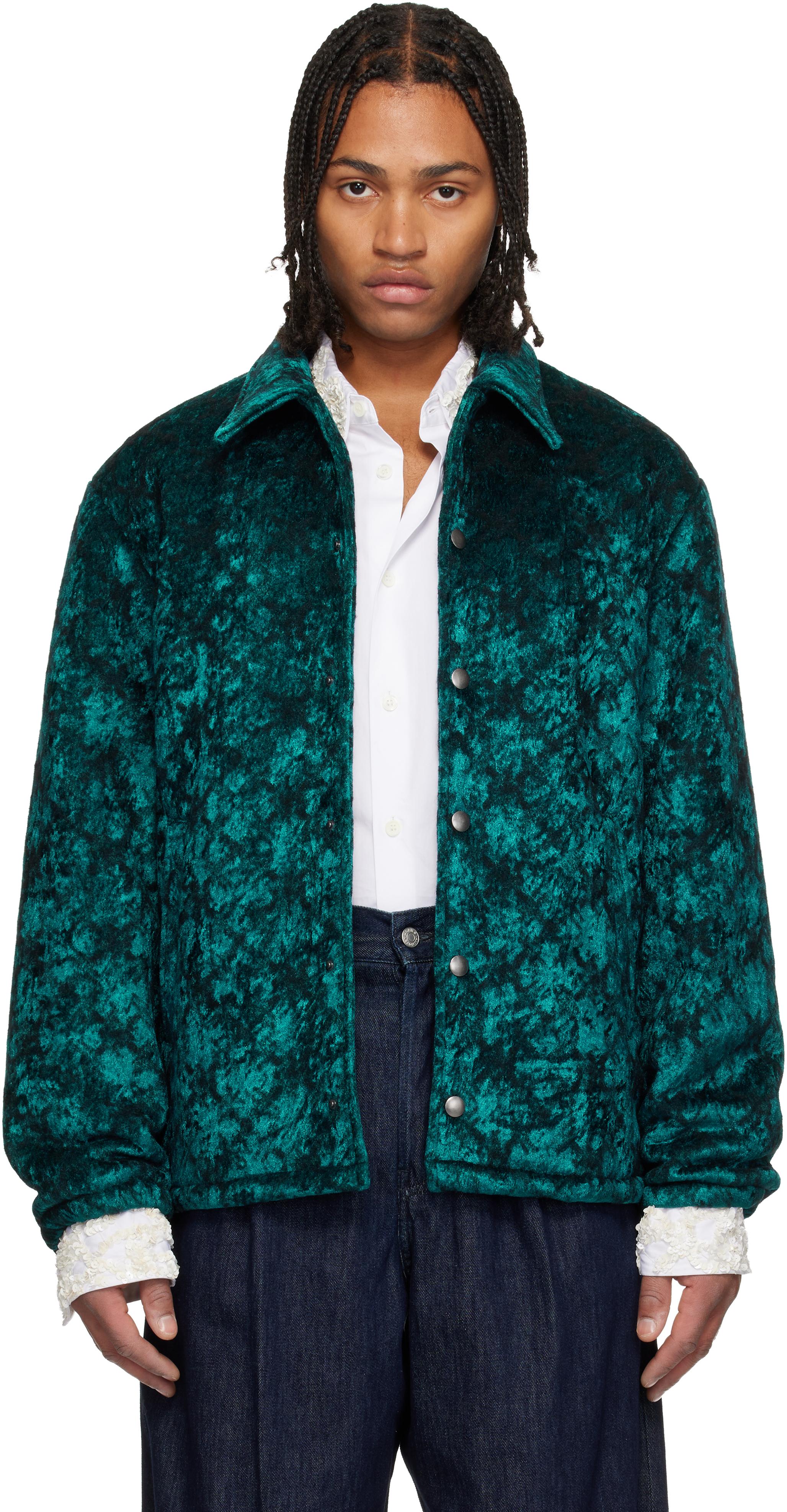 Dries Van Noten Velvet Jacket in Blue for Men | Lyst