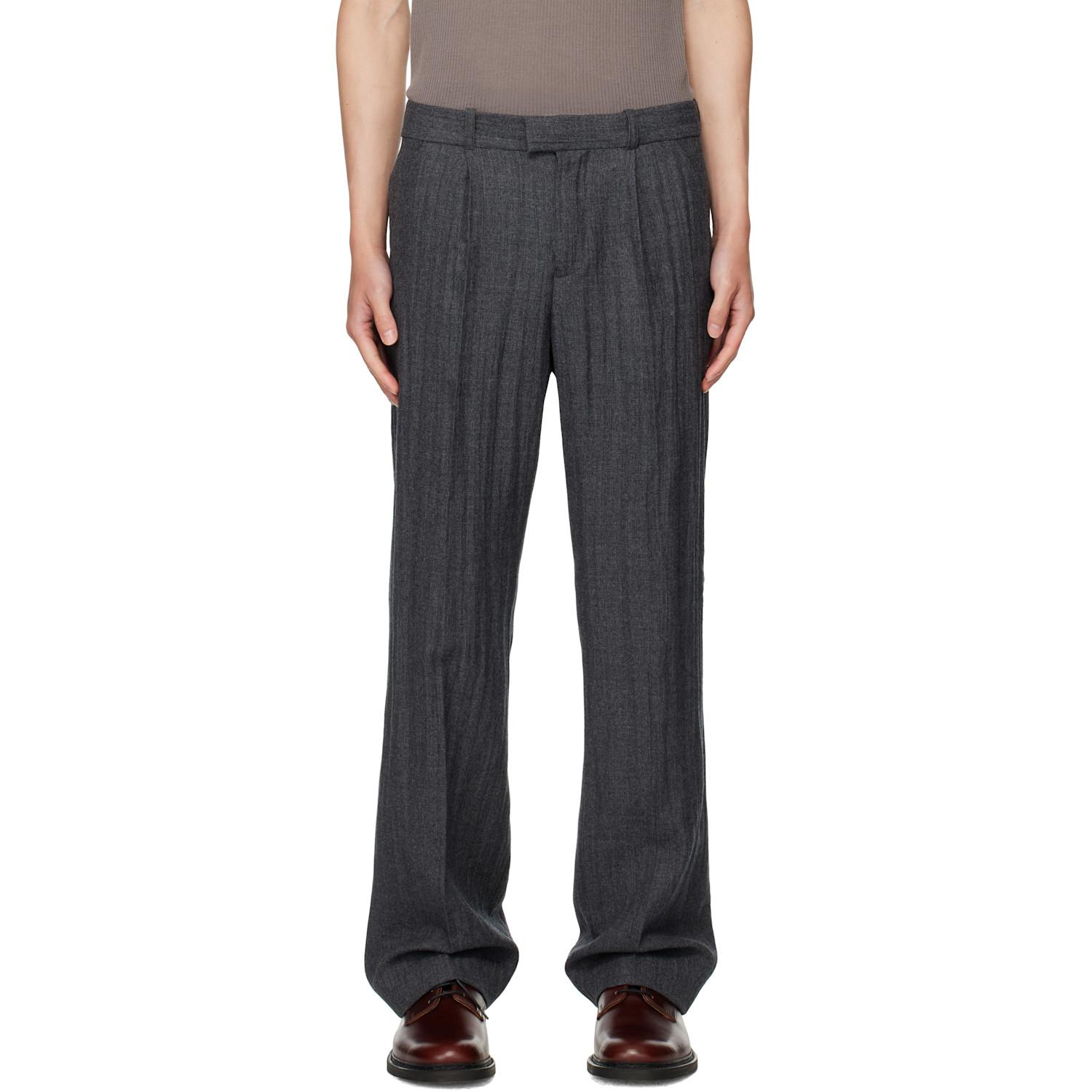 パンツ SLACK TROUSER Stone Grey Plisse Wool Our Legacy Slack Trousers in Black for Men | Lyst