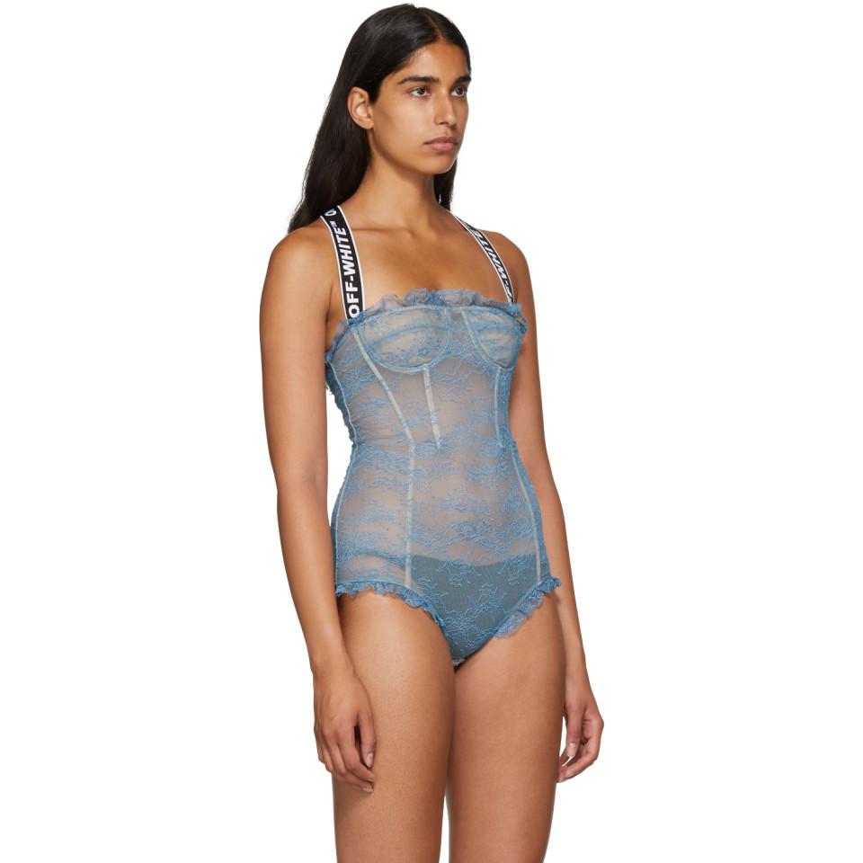 blue lace bodysuit