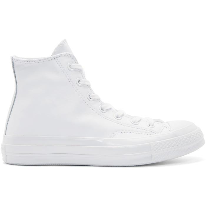 Converse White Leather Chuck Taylor All Star '70 Mono High-top Sneakers ...