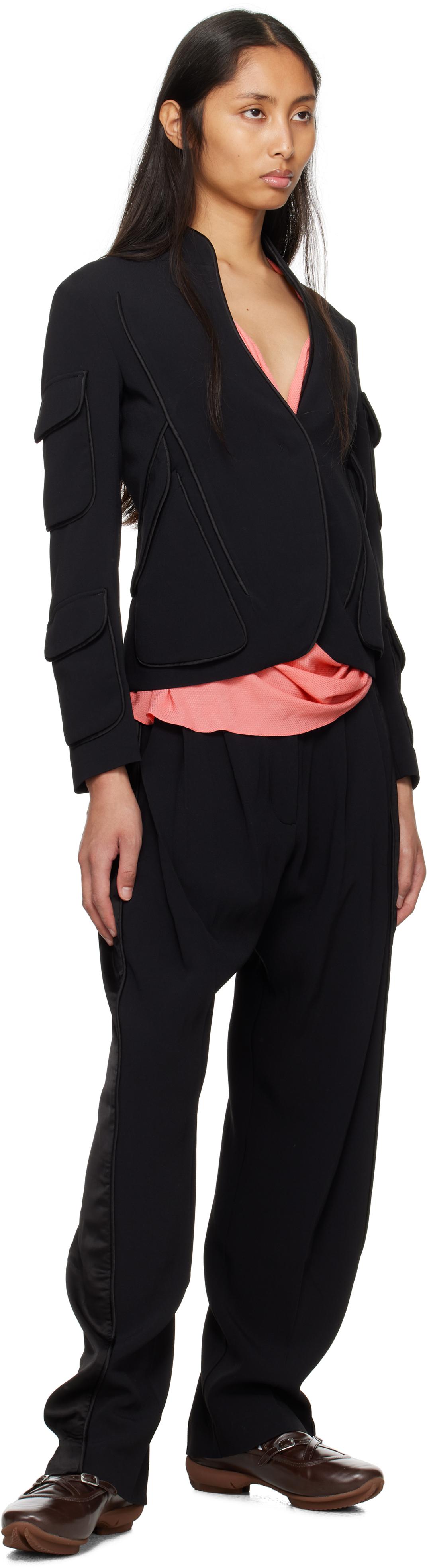 Kiko Kostadinov Cauda Pleated Trousers in Black | Lyst