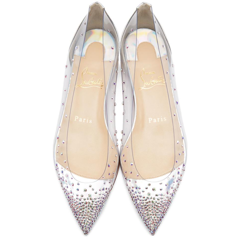 Christian Louboutin Transparent Pvc Degrastrass Flats Lyst
