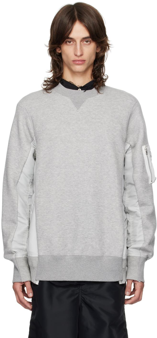 SACAI Sponge Sweat スウェットシャツ グレー バルーンスリーブ
