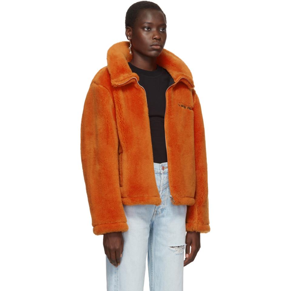 orange wool jacket