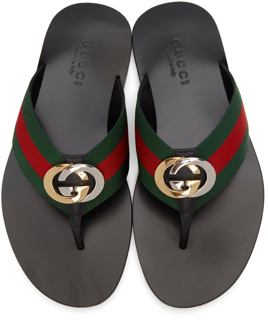 Gucci Kika Thong Sandals in Black for Men | Lyst
