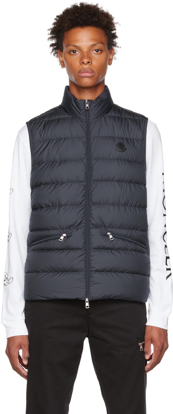 MONCLER ブラック キルティングベスト MONCLER ブラック ダウンベスト フード付きサイズ4