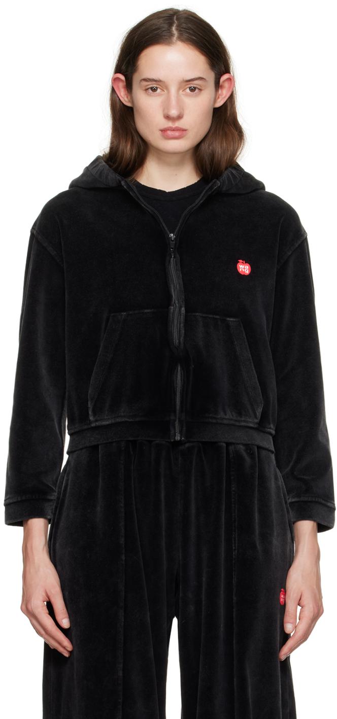T By Alexander Wang レディース ブラック シュランケン フーディ 