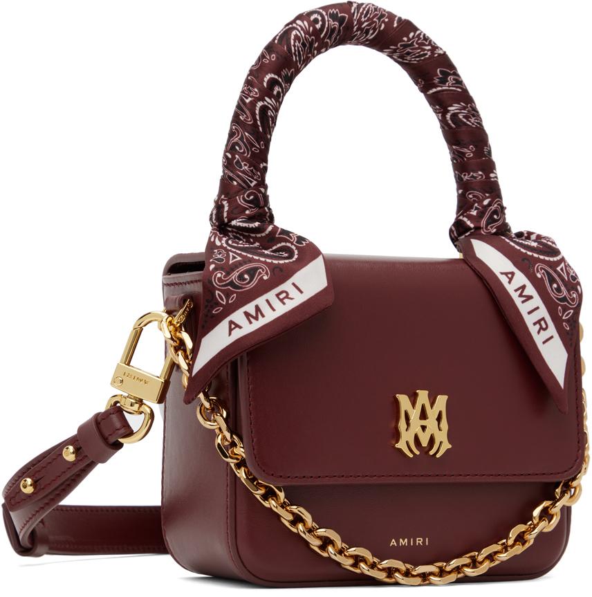 【AMIRI】Micro MA クリスタル装飾レザートップハンドルバッグ Amiri Micro MA Crystal-Embellished Leather Top Handle Bag