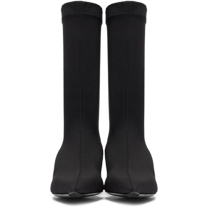 kitten heel sock boots black
