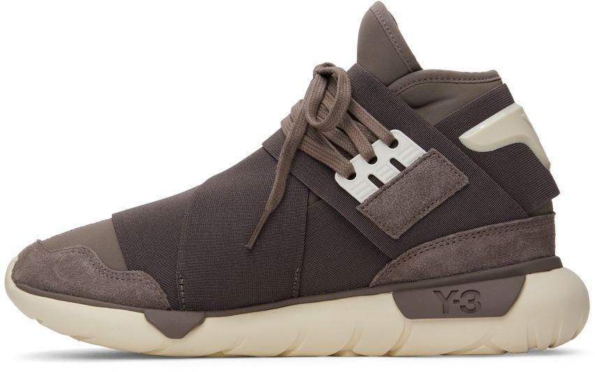 Y-3 Taupe Qasa High Sneakers in Black for Men | Lyst