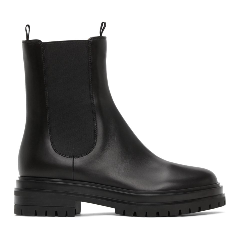Gianvito Rossi Leather Black Chester Boots - Lyst
