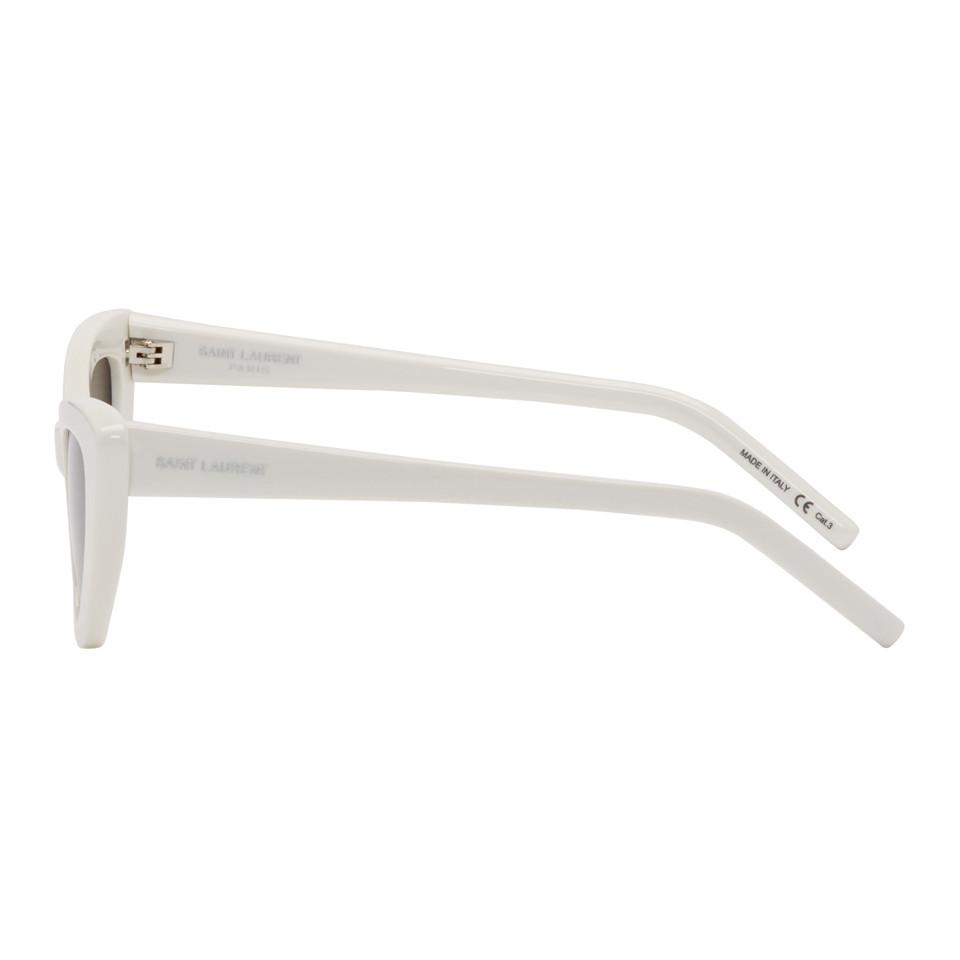 Saint Laurent Lily S Cat Eye Acetate Sunglasses in White