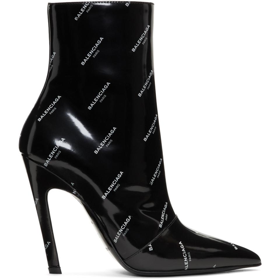balenciaga logo booties