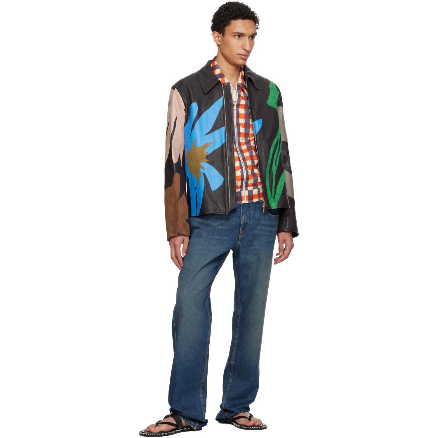 Paul Smith Floral Soft Lamb Leather Jacket in Black for Men | Lyst