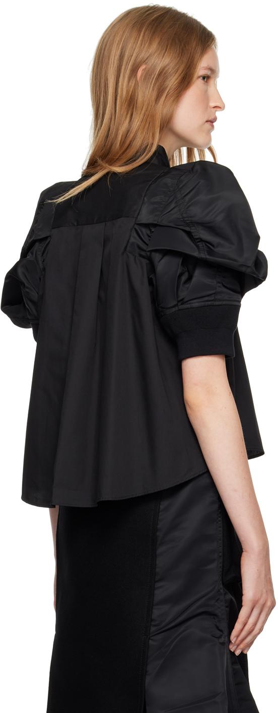 ブラック パフスリーブ シャツ SACAI ブラック パフスリーブ シャツ