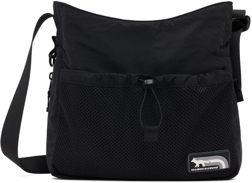 MAISON KITSUNE｜ (FLASH FOX MESSENGER(NM05172WQ4034-P199 Maison Kitsune Flash Fox Messenger Bag - Black - Black
