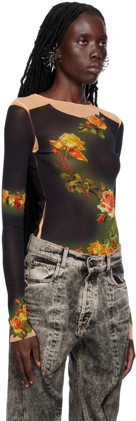 低価格 Gaultier Paul Jean レディース Grand Petit Fleurs ブラック トップス