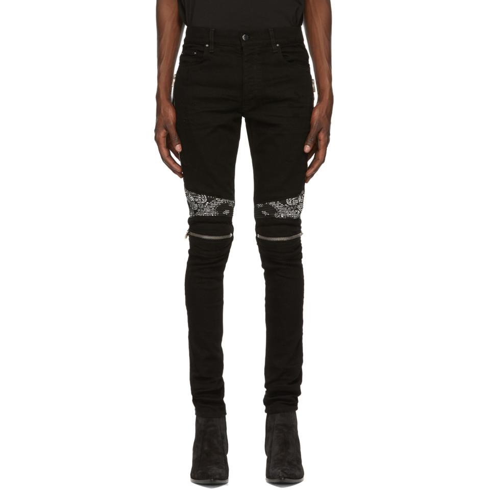 Amiri Denim Black Bandana Mx2 Jeans for Men Lyst