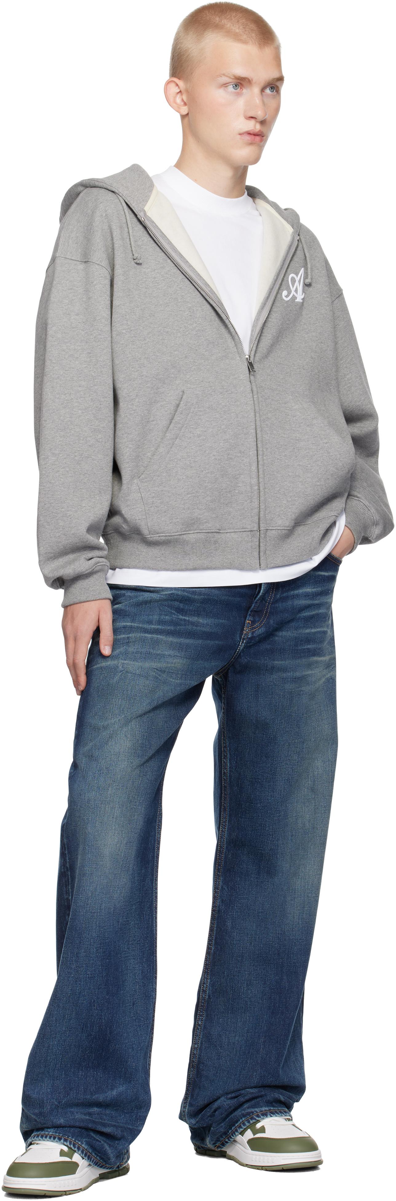 Axel Arigato Maine Zip-Up Hoodie in Grey for Men | Lyst UK