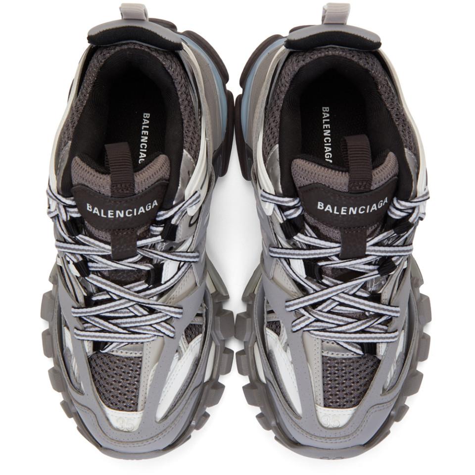balenciaga grey & white track sneakers