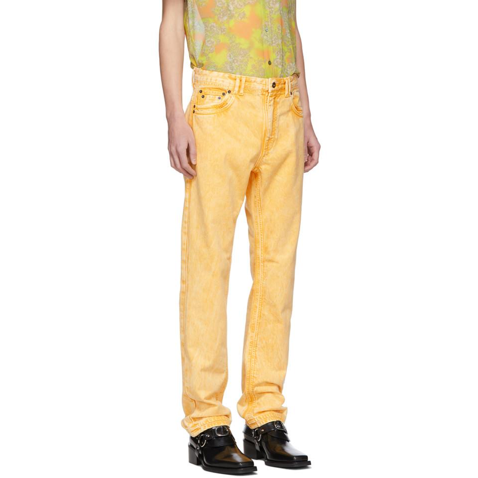 yellow denim pants