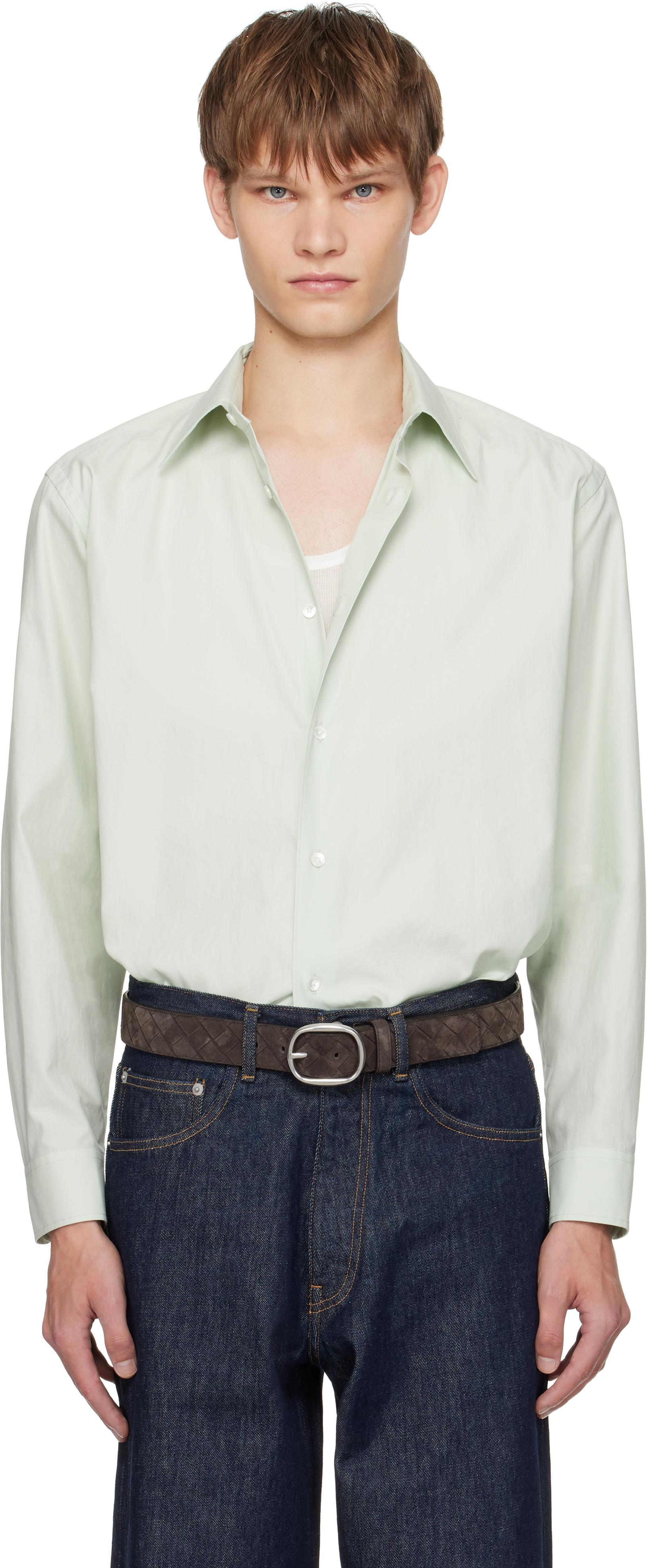 AURALEE Washed Finx Twill Shirt in Green for Men | Lyst