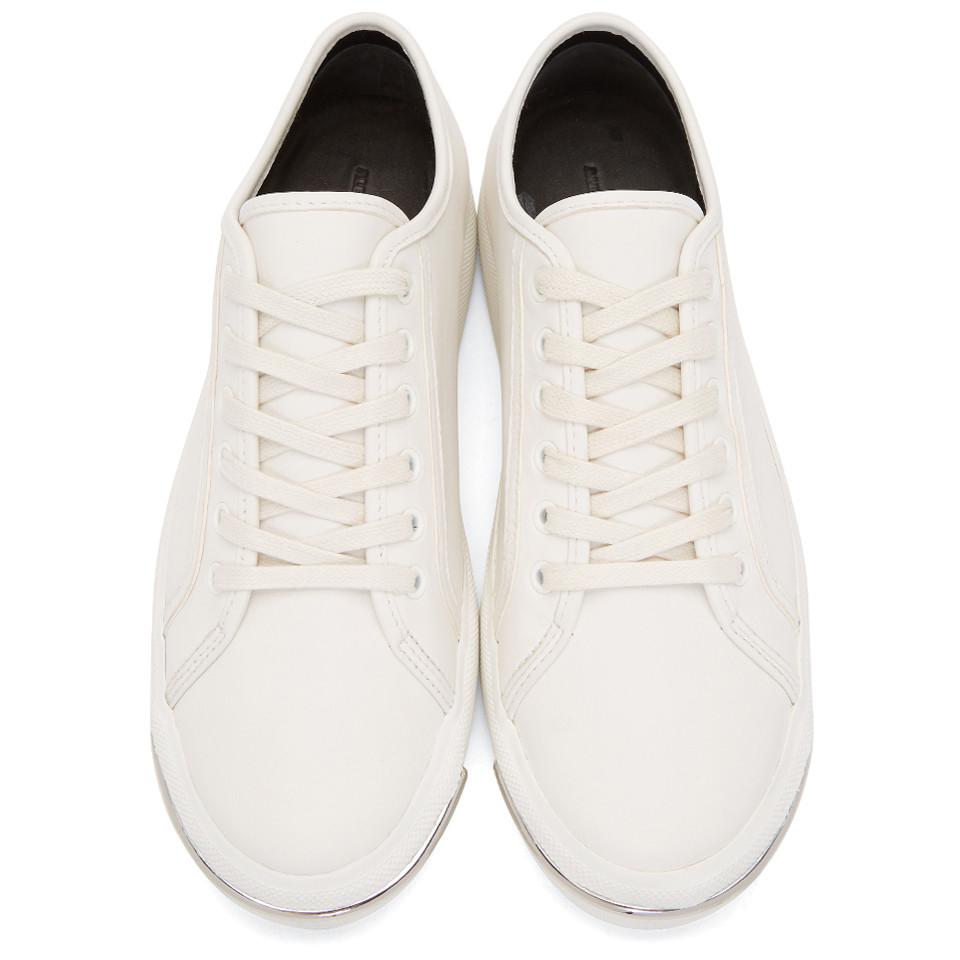 Alexander Wang Women's Pia Low Top Leather Platform Sneakers in White ...