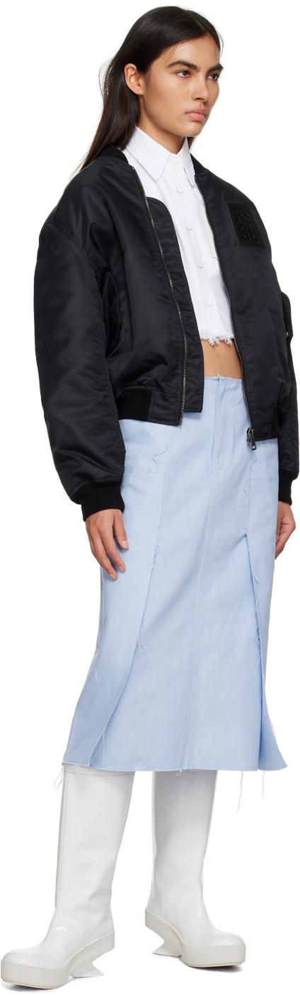 Raf Simons レディース ホワイト クロップド デニムシャツ トップス