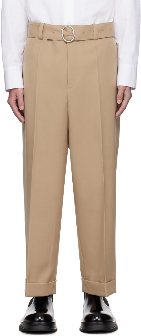 Jil Sander メンズ ナチュラル ベルト トラウザーズ パンツ 