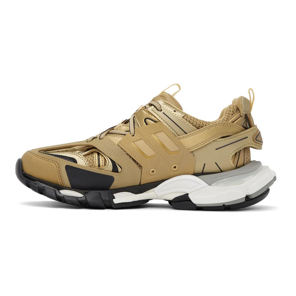 Balenciaga Rubber Track Trainers in Gold (Metallic) for Men - Lyst