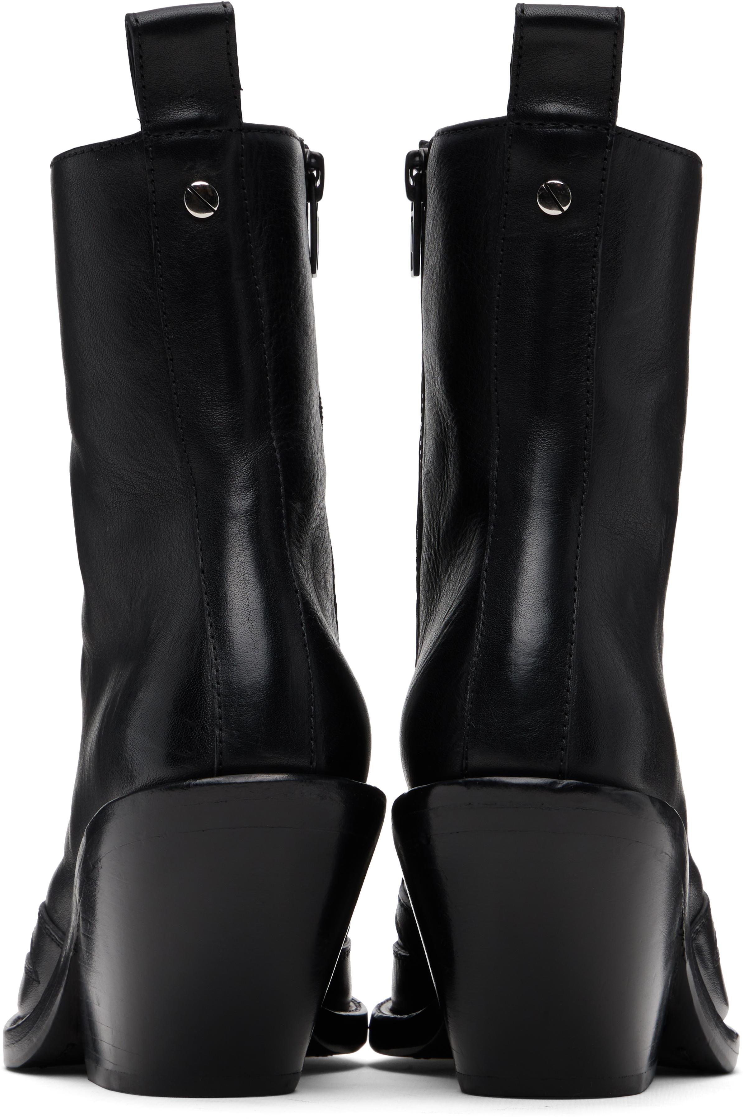 ショートブーツ・ブーティ Hedy Ankle Boots - Ann Demeulemeester - Leather - Black Heike Ankle Boots – Ann Demeulemeester