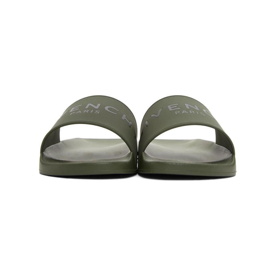 khaki givenchy slides
