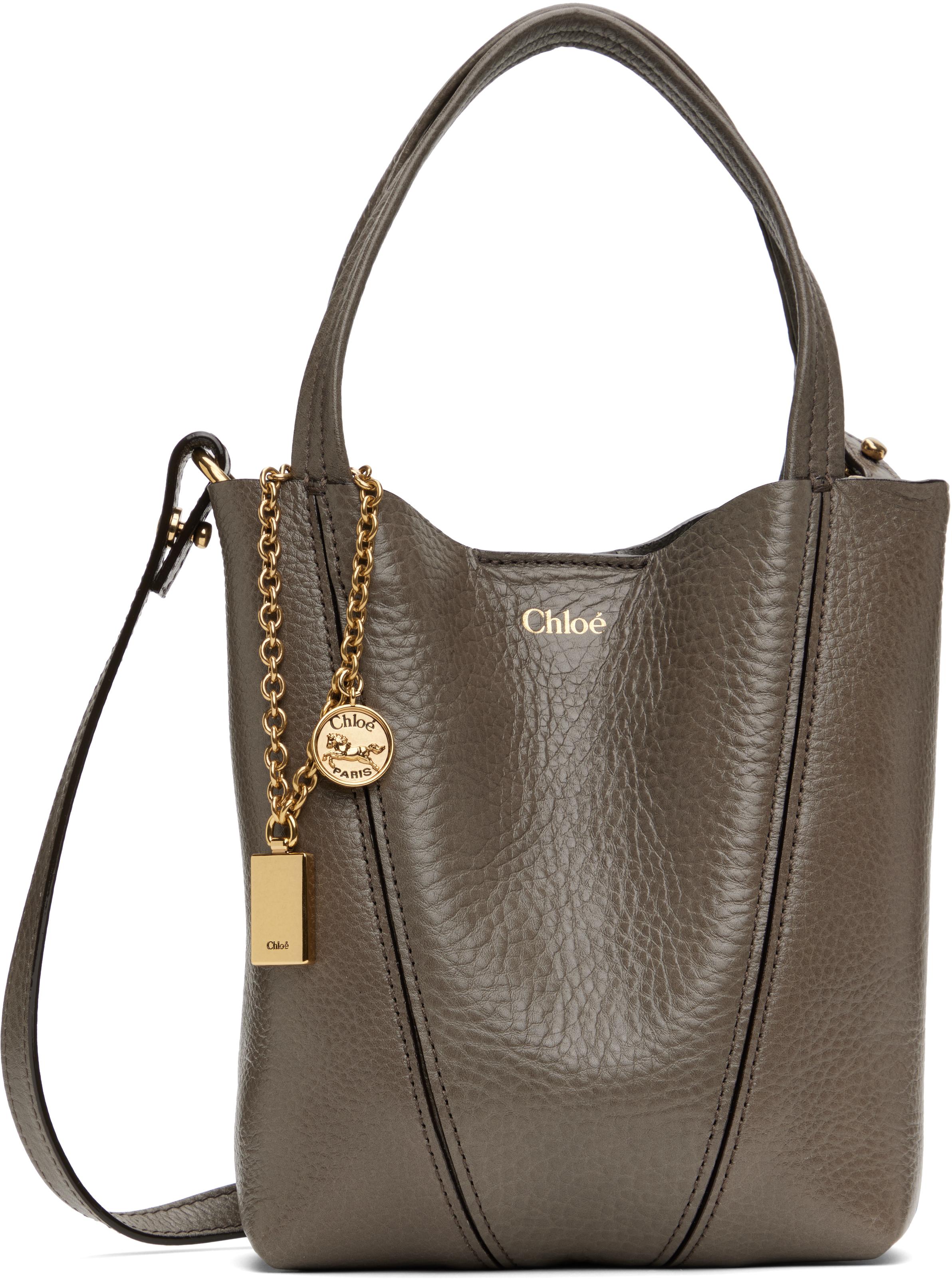 Chloé レディース グレー スモール Spin バッグ ショルダーバッグ