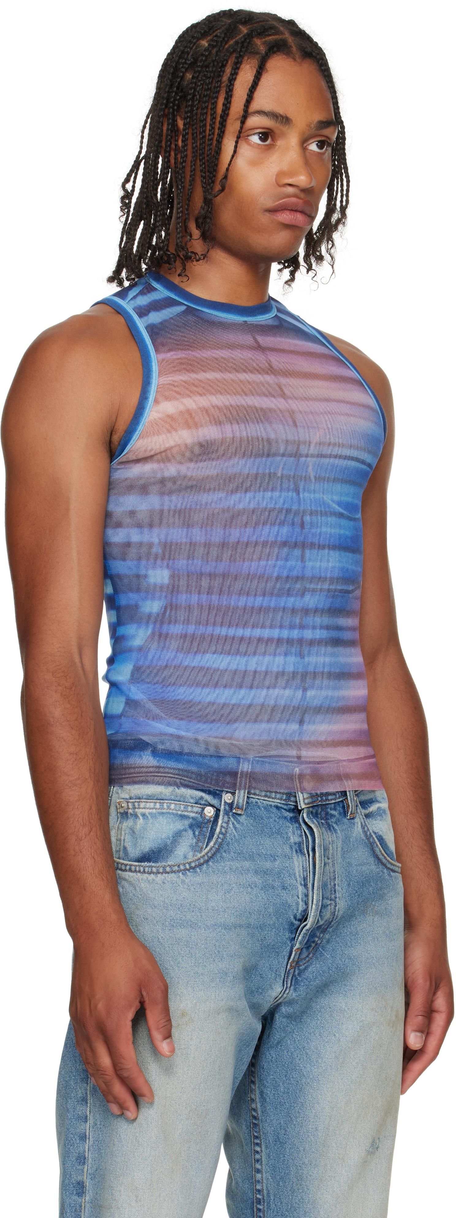 Tシャツ・カットソー JeanPaul GAULTIER Printed tulle tank top Jean Paul Gaultier Sleeveless t-shirts for Men | Online Sale